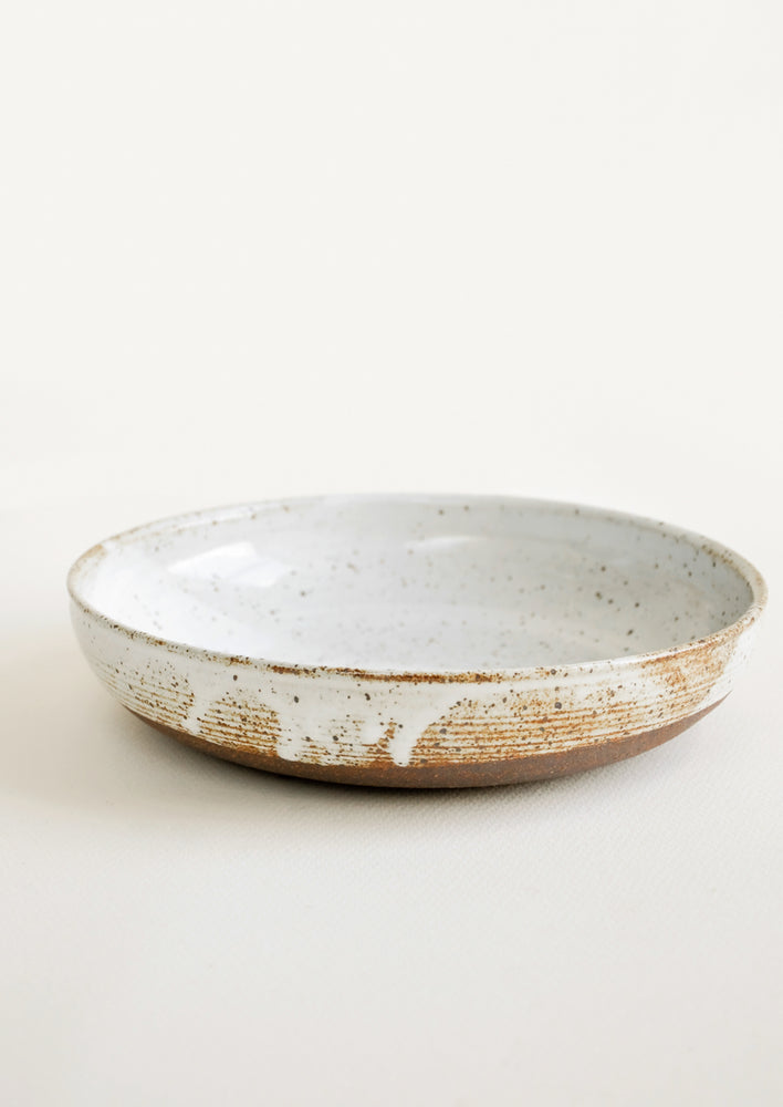 Glossy White: Rustic Ceramic Dinner Bowl in Glossy White - LEIF