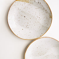 Glossy White: Rustic Ceramic Plate in Glossy White - LEIF