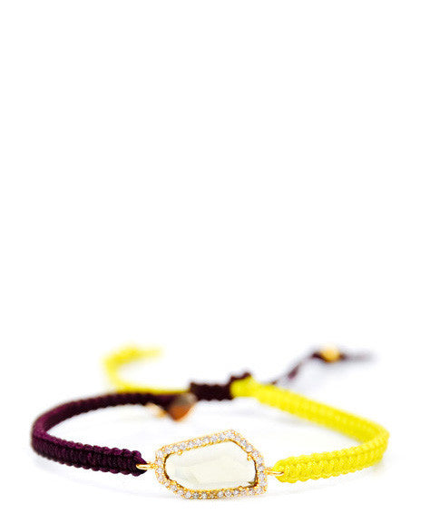 Color Cord Gem Bracelet in Aubergine / Citron - LEIF