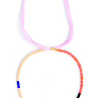 Pink Multi: Colorblock Beaded Bracelet in Pink Multi - LEIF