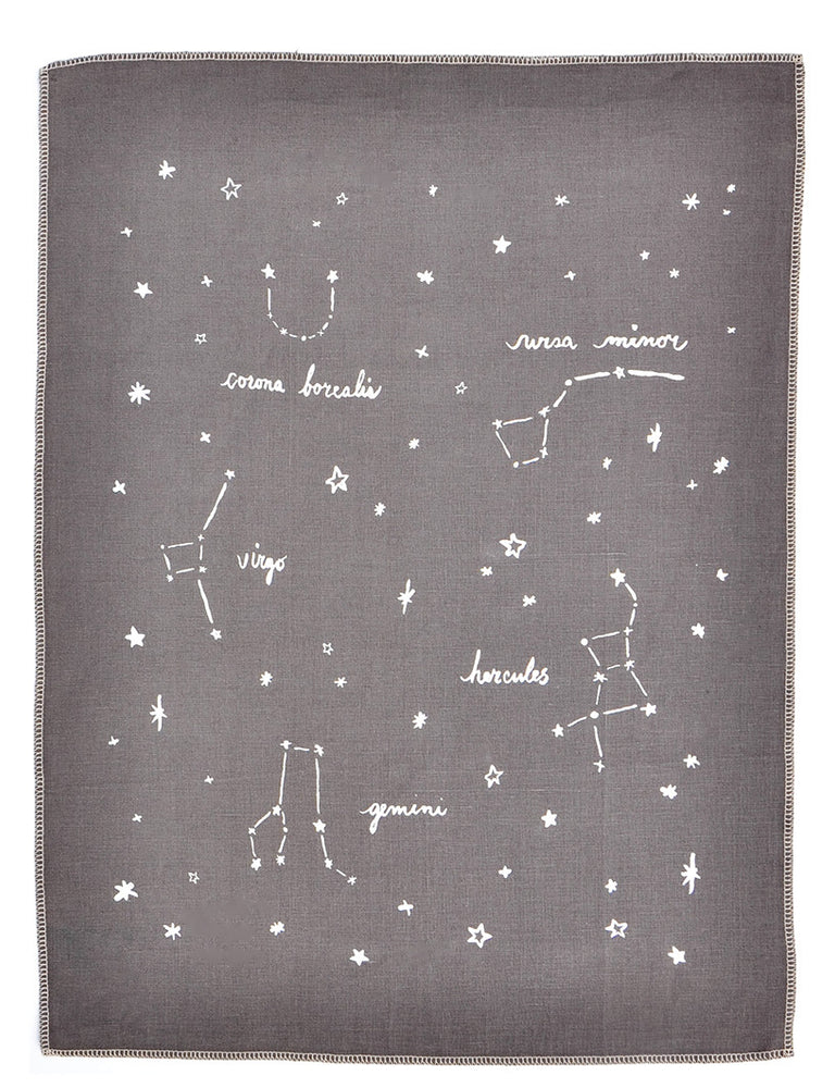 Constellations Tea Towel in Smoke / Silver - LEIF