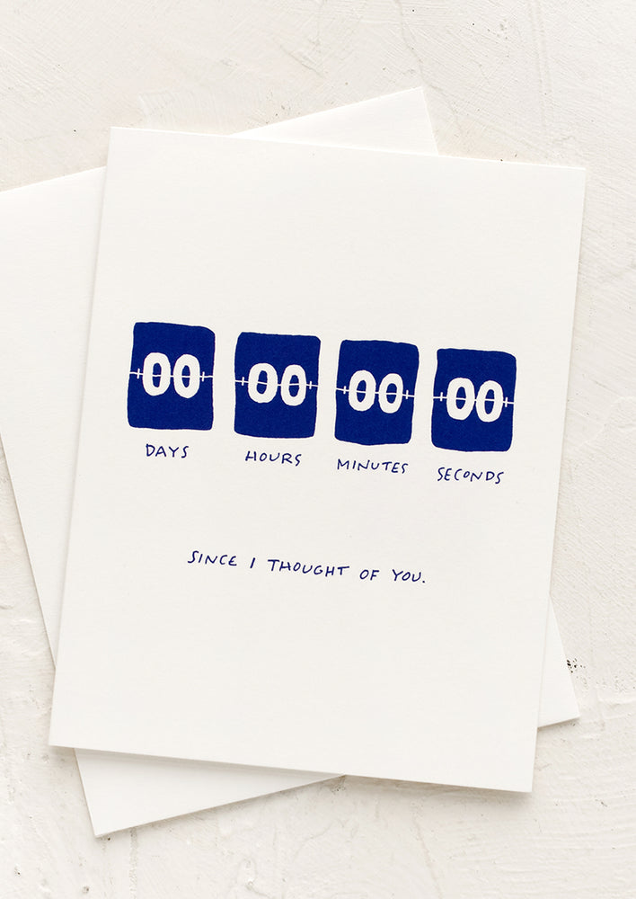 A greeting card with zero'd out clock.