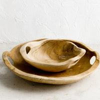 1: Two teakwood bowls.