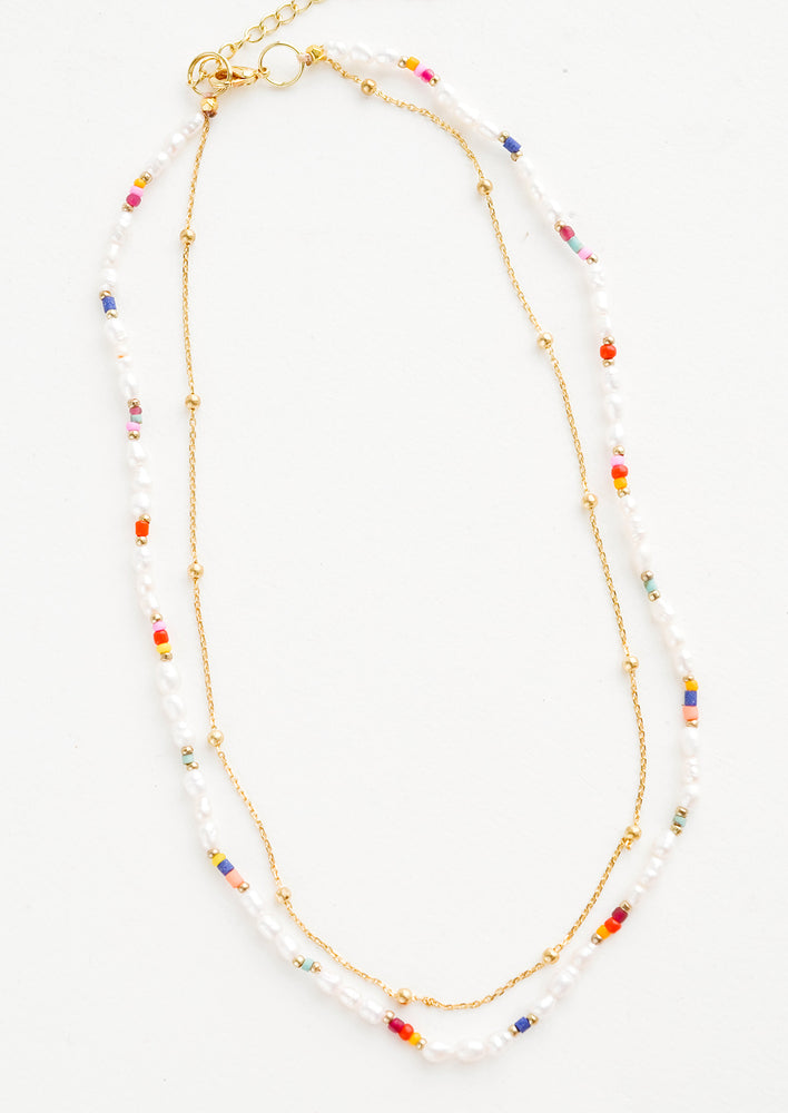 Dainty Rainbow Pearl Necklace