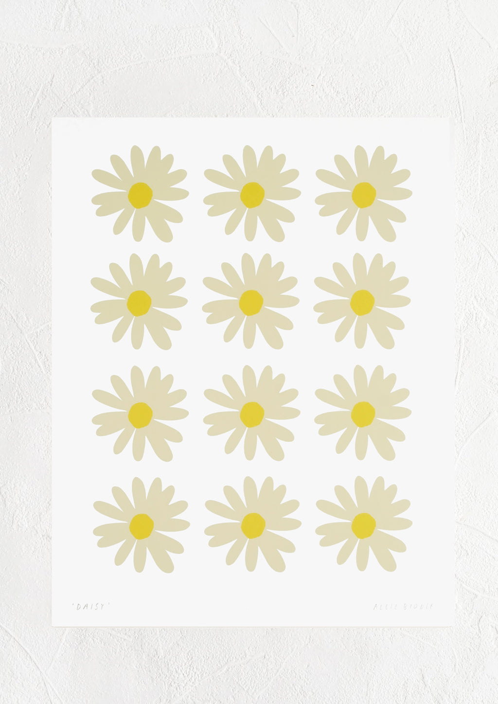1: A digital art print featuring rows of daisy flowers.