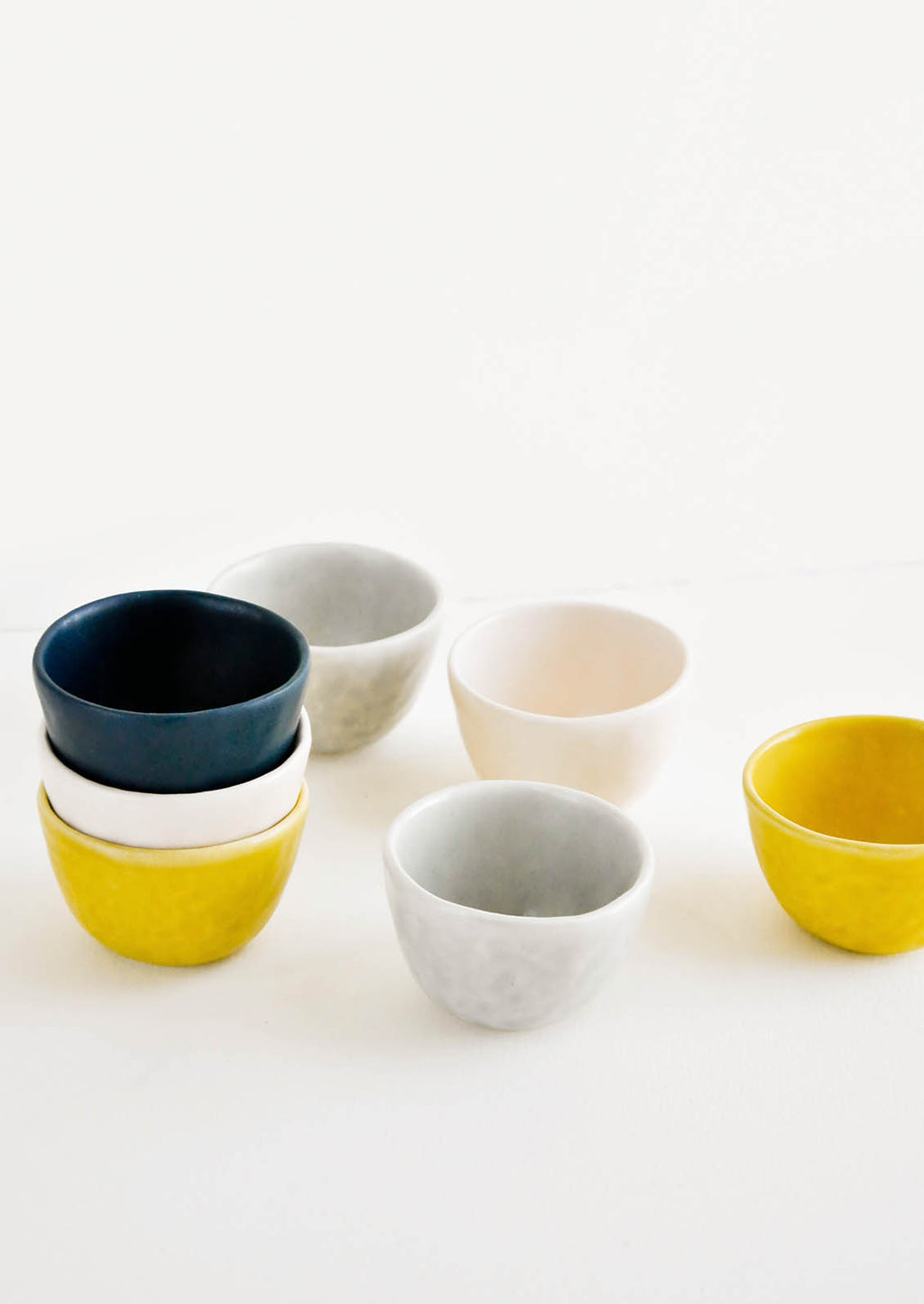 1: Little Hand Built Mini Ceramic Bowls in Mixed Colors - LEIF