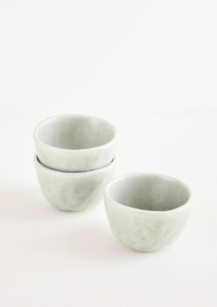 Little Hand Built Mini Ceramic Bowls in Seafoam - LEIF