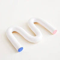 Blue / Pink: Squiggle Ceramic Soap Dish in Blue / Pink - LEIF