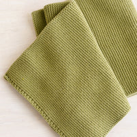 Olive: A knit cotton dish towel in olive green.