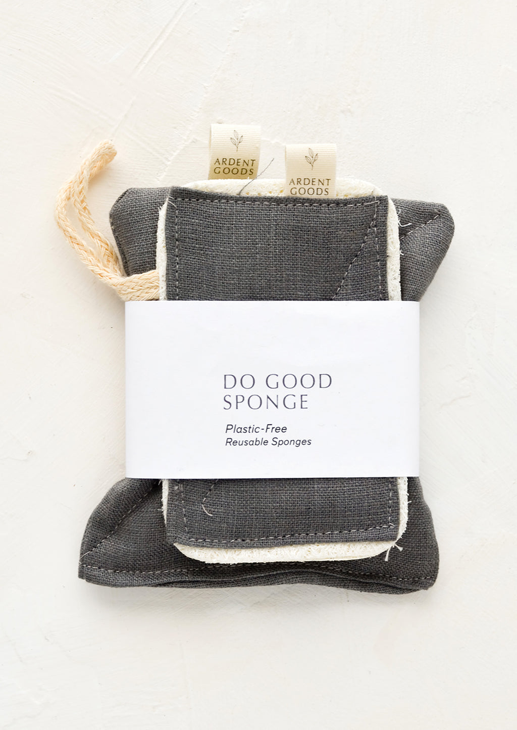 Charcoal: A set of two charcoal linen dish sponges.