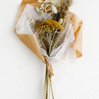 Yellow Multi: A dried floral bouquet in tones of ivory and yellow.
