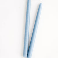 Denim Blue: Pair of taper candles in denim blue