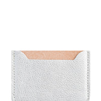 Metallic Silver: Essential Leather Card Holder in Metallic Silver - LEIF