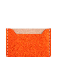 Metallic Orange: Essential Leather Card Holder in Metallic Orange - LEIF