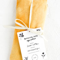 Correopsis: A naturally dyed relaxation eye pillow in orange colored natural dye.