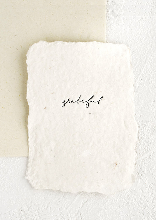 A greeting card made from handmade paper.