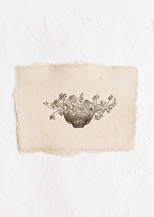 A small letterpress art print on naturally dyed paper with deckled edges.