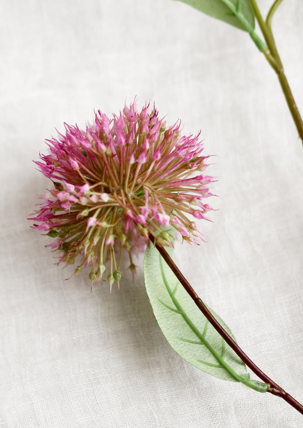 2: A faux floral spray of allium (onion) flowers.