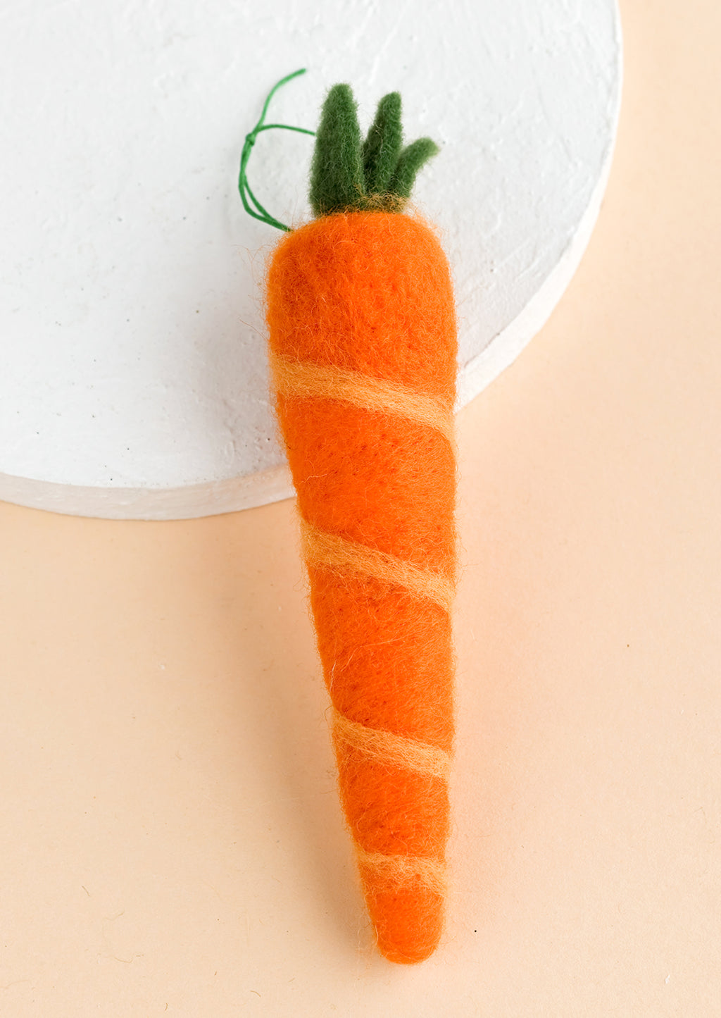 Carrot: A felted ornament of a carrot.