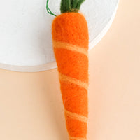 Carrot: A felted ornament of a carrot.