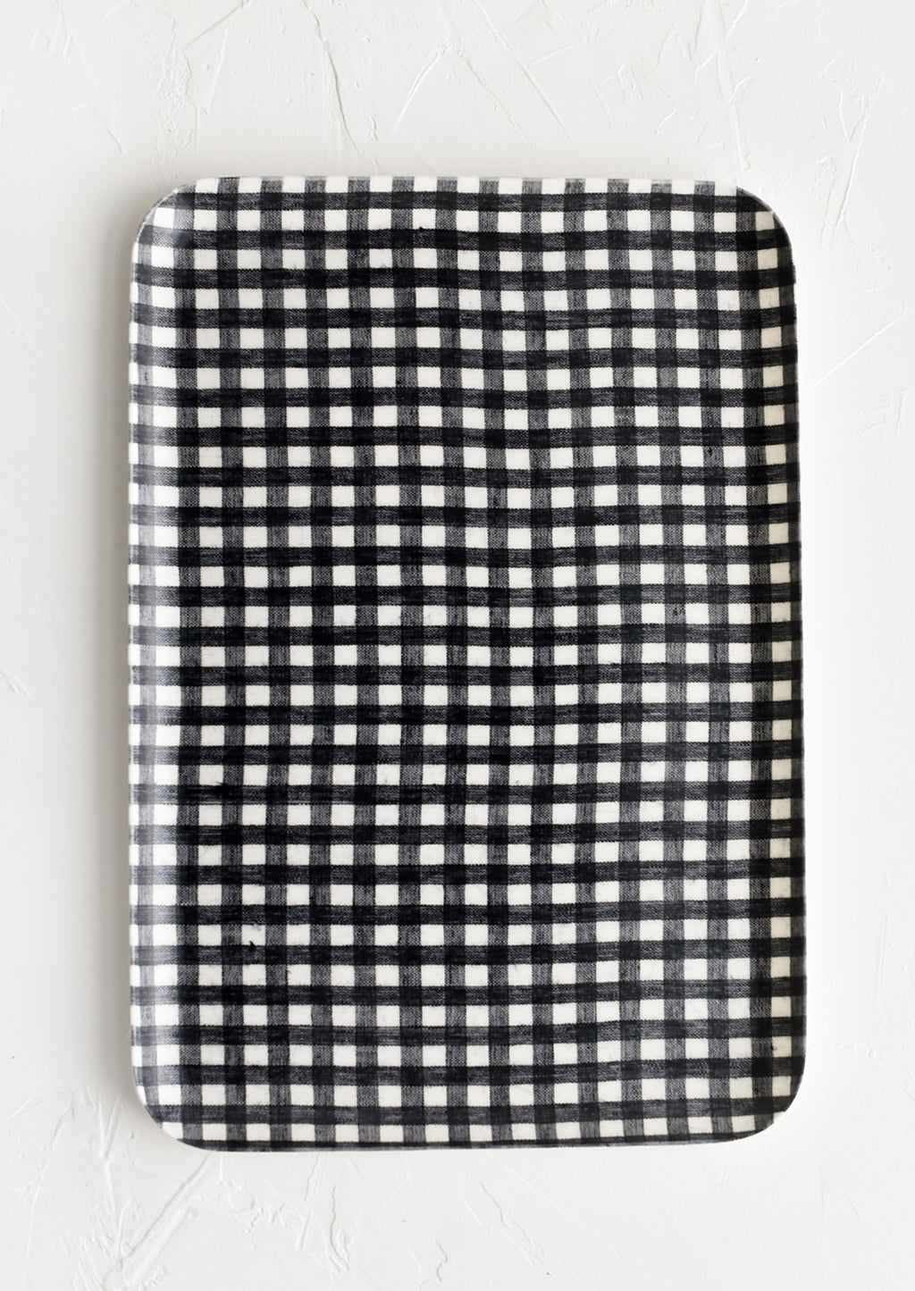 Large / Black Gingham: A large tray in black and white gingham print.