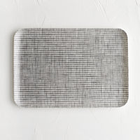 Medium / Grey Mini Gingham: A small tray in grey and white mini gingham.
