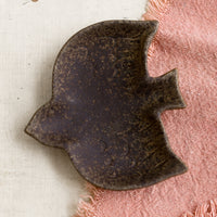 Bird: A bird shaped trinket dish in dark brown.