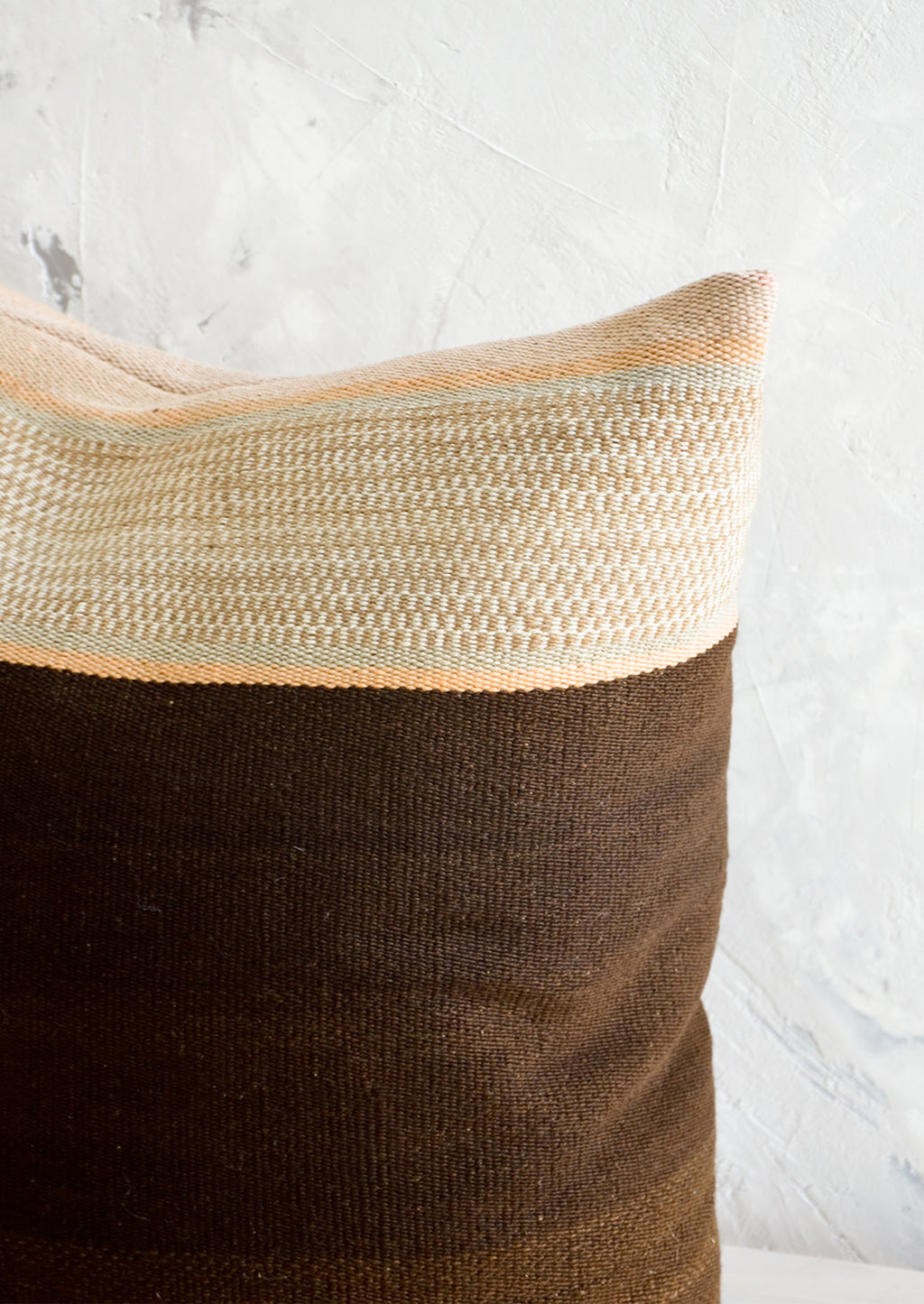2: Throw pillow made from vintage wool fabric in brown and beige