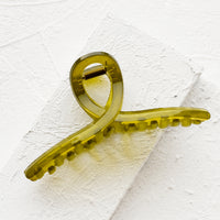 Olive: A french twist acrylic hair clip in olive.
