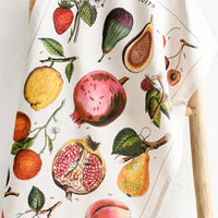1: A cotton tea towel with full color fruit print.