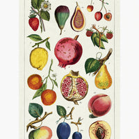 2: A cotton tea towel with full color fruit print.