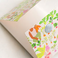 3: A notebook with gardener print cover.