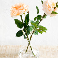 2: Realistic faux rose flowers in glass vase