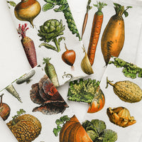 1: A set of vegetable print napkins.