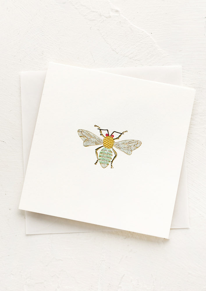 Bee: A small gift enclosure card with illustration of bee.