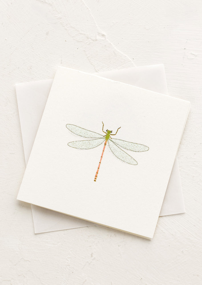 Dragonfly: A small gift enclosure card with illustration of dragonfly.