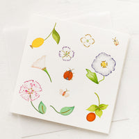 Garden Party: A small gift enclosure card with botanical illustration.