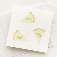 Key Lime Pie: A small gift enclosure card with illustration of slices of key lime pie.