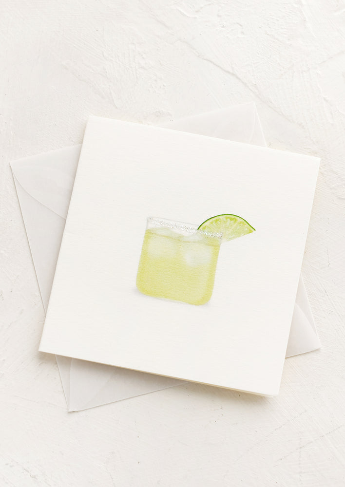 A small gift enclosure card with illustration of margarita.