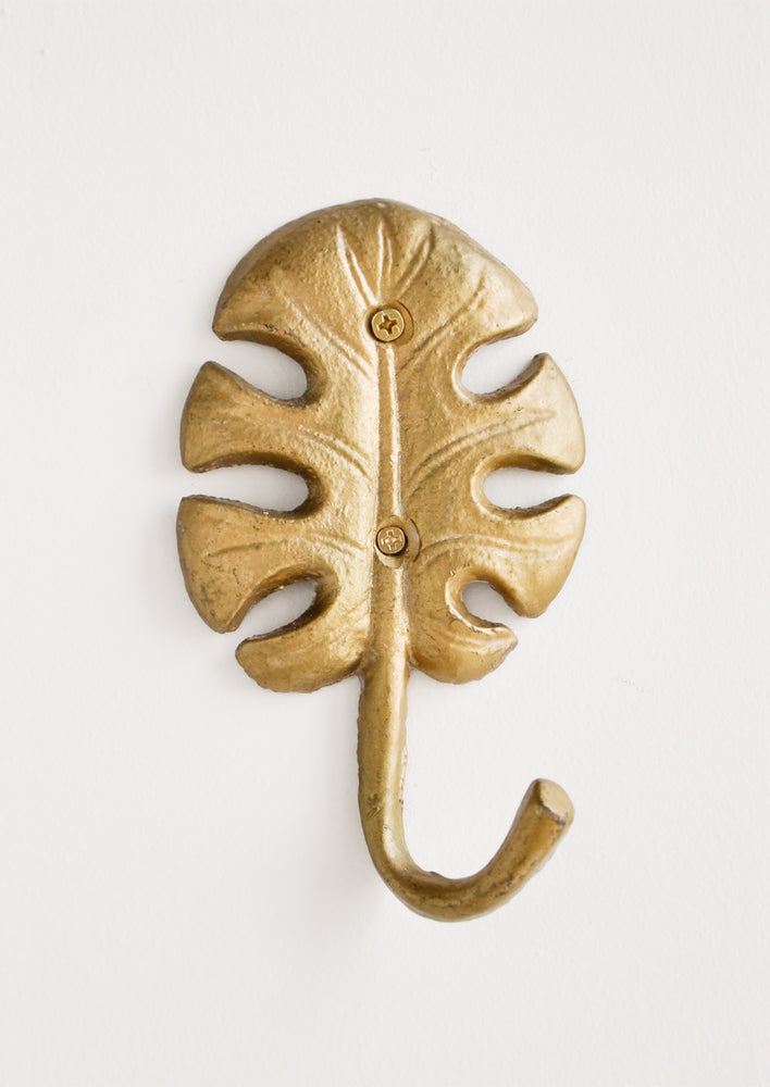 Gilded Leaf Wall Hook in Philodendron - LEIF