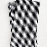 Black & White Gingham: Pair of fabric dinner napkins in black and white gingham pattern