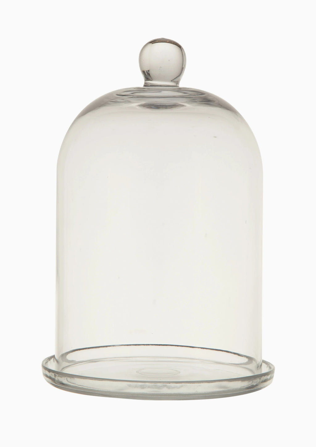 2: An all glass cloche with base.