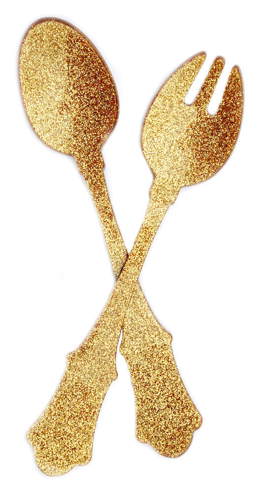Gold Glitter: Glitter Serving Set in Gold Glitter - LEIF