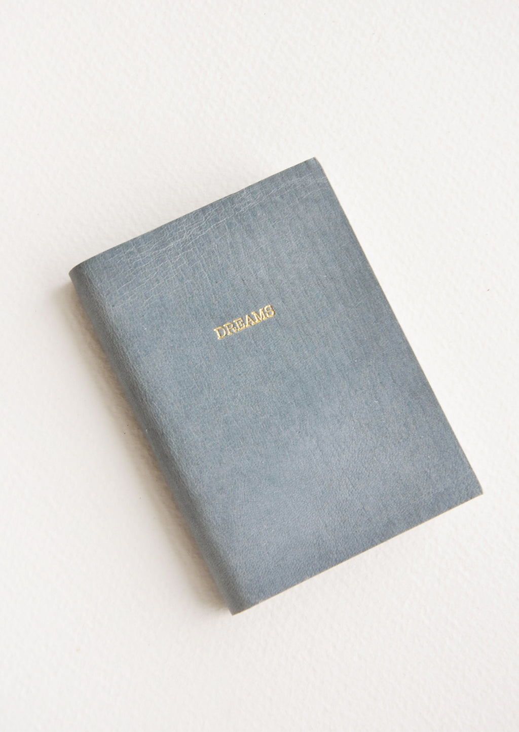 Dreams / Dusty Blue: Mini blue notebook featuring text "Dreams".