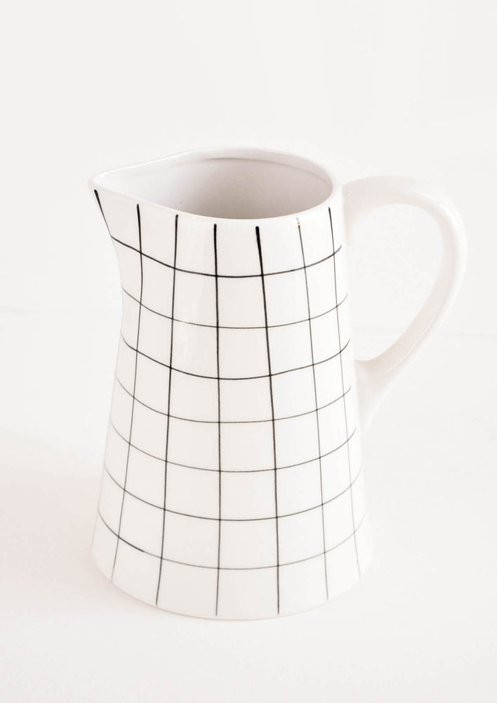 Grid Sketch Ceramic Pitcher