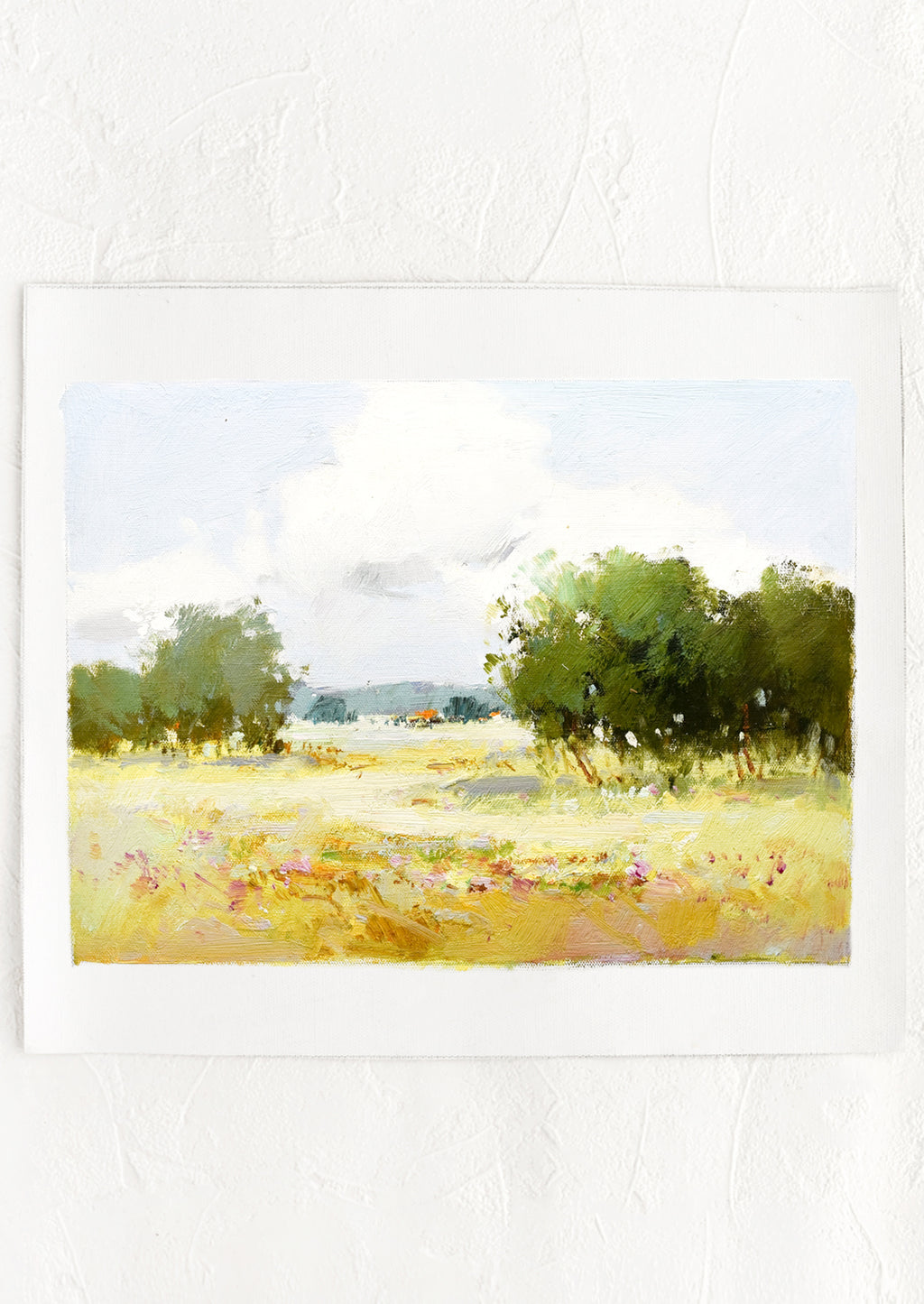 1: An original pastoral landscape oil painting.