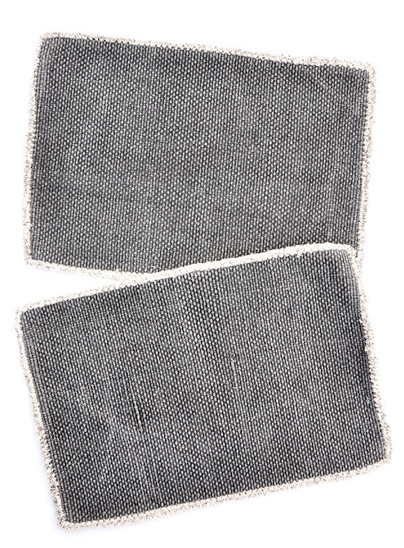 Charcoal: Heirloom Overdye Placemat Set in Charcoal - LEIF