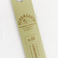 Lemongrass: A mint green packaging sleeve containing lemongrass scented incense.