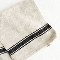 Natural / Black: Thick woven cotton kitchen towel in natural with thick black stripe