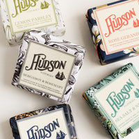 1: Wrapped bars of soap in assorted prints and scents.